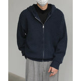 WIAOFELLAS  -  Hollow Hooded Knitted Cardigan Sweater Men's Spring and Autumn New Couple's Jacket Casual Versatile Fashion Top