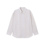 WIAOFELLAS  -  Stripe Long Sleeve Shirt Men Early Autumn High Quality Texture Casual Wrinkle Free Drape