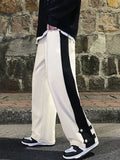 WIAOFELLAS  -  Spring Autumn Splicing Wide Leg Casual Pants Men Oversize High Street Trousers Unisex Trendy Sports Loose Pants