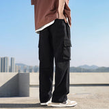 WIAOFELLAS  -  American Fashion Cargo Jeans Retro Loose Jeans Straight Leg Jeans High Quality Fabric Comfortable Skin Friendly Breathable Jeans