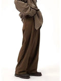 WIAOFELLAS  -  Loose Casual Pants Men's Korean Sle Trendy Drapey Thin Autumn Winter Floor-Length Wide Leg Pants Busin Casual Polyester