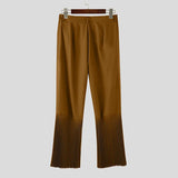 WIAOFELLAS  -  Men Pants Solid Color Button Pleated Casual Trousers Men Streetwear Loose Joggers Personality Fashion Male Flare Pants