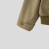 WIAOFELLAS  -  Men Jackets Solid Color Stand Collar Long Sleeve Zipper Button Male Coats Streetwear Fashion Casual Jackets Outerwear