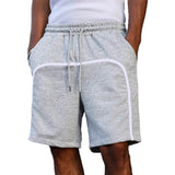 Wiaofellas  -  Men's Casual Straight Leg Quick Dry Solid Color Five-Quarter Shorts Polyester Fiber Spring Season Sport Style Daily Wear