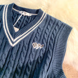 WIAOFELLAS  -  Sweater Vests Men Simple Embroidery Soft Cozy Japanese Style Handsome Sleeveless Knitted Jumper Aesthetic Hombre Streetwear Chic