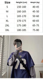 Wiaofellas  -  Trendy Long Sve Digital Print Loose Men's T-irt Autumn American Splicing Color Blo Couple Base irt Youth  Sle