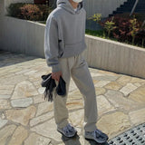 Wiaofellas  Hooded Pullover Hoodie Men's Autumn And Winter Loose Trend Casual Solid Color