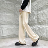 WIAOFELLAS  -  Brown Suit Pants Men Fashion Society Mens Black Dress Pants Korean Loose Straight Flared Pants Mens Office Formal Trousers M-2XL