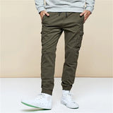 WIAOFELLAS  -  Streetwear Fashion Mid Waist Drawstring Trousers Men Clothing Long Pant Male Casual Solid Multi-pockets Training Cargo Pants