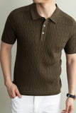 Wiaofellas  -  Summer Laisel Linen Ice Silk Knitted Polo Shirt Men's Short Sleeved Pullover Knitted Sweater Man Casual Business Social T-shirt