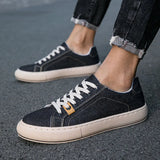 Wiaofellas  -  Japanese Style Cowboy Blue Men Canvas Sneakers FLat Non-slip Men's Vulcanized Shoes Breathable Low Cut Skateboard Shoes for Man