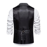 WIAOFELLAS  -  Coffee Lapel Men's British Retro Vest Slim Loose Literary Solid Color Versatile Cardigan Top