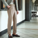 WIAOFELLAS -  Men Spring Autumn New Fashion Slim Fit Formal Trousers Mens Business Casual Suit Pants Male Long Solid Color Pants W205