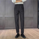 Wiaofellas  -  High Quality Men's Suit Pants Formal Business Office Social Dress Pants Fashionable Slim Fit Casual Men's Dress Pants Size 29-38