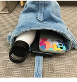 WIAOFELLAS  -  Denim messenger bag men's shoulder bag women's new design niche design fashion brand student mobile phone bag