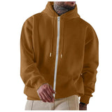 WIAOFELLAS  -  Men's Fleece Pocket Hoodie Men's Fall and Winter Street Casual Hoodie Outdoor Loose Sweatshirt Multi-color Option
