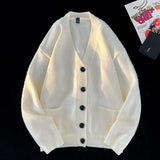 WIAOFELLAS  -  Autumn Winter New Korean Fashion Trend Versatile Casual Cardigan V-neck Sweater Men's Jacquard Comfortable Breathable Jacket