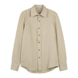 Wiaofellas  -  Retro Striped Shirt Men's Draped British French High-end Shirt