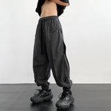 Wiaofellas  -  New Men's Fashion Harem Pants Reverse Design Baggy Tapered Trousers Black Side Zipper Stretch Oversized Hip Hop Clothing Man