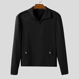 WIAOFELLAS  -  Men Jackets Solid Lapel Long Sleeve Zipper Casual Male Coats Streetwear Korean Style Fashion Thin Jackets Men Outerwear