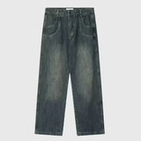 WIAOFELLAS  -  Jeans Men Autumn Personality American Retro High Street Washed Denim Trousers Pockets Design All-match Hip Hop Full Length Daily