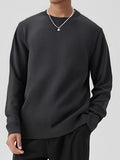 Wiaofellas  -  Leisure Pure Color Knitted Bottoming Tops Mens Spring Autumn Casual O Neck Long Sleeve Jumpers Men Fashionable Knitting T-shirts