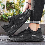 WIAOFELLAS  -  Summer Retro Style Solid Color Friction Thick Sole Increase Men's Comfortable Lace-up Breathable Large Net Casual Sneakers