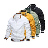 Wiaofellas  -  Men Windbreaker Jacket White Casual Jacket Fashion Men Outdoor Waterproof Sports Coat Spring Summer Bomber Jacket Men Clothing