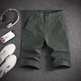Wiaofellas  -  Summer Men Fashion Thin Casual Short Pants Men's Korean Solid Color Pockets Shorts Male New Slim Straight Shorts G299
