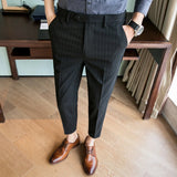 Wiaofellas  -  Spring Autumn New Stripe Men's Suit Pants Dress Clothing Casual Office Long Trousers Business Formal Wear Male B168