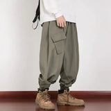 Wiaofellas  -  Men Boy Japanese Moto Biker Pants Spring Autumn Plus Size M-5XL Pants Loose Pocket Handsome Cotton Sporty Joggers Trousers