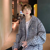 Wiaofellas  -  Jacket Men's High-end Design Retro Vintage Houndstooth Couple
