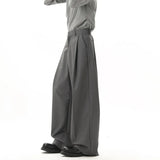 WIAOFELLAS  -  Grey Black Suit Pants Men Oversized Society Mens Dress Pants Korean Casual Loose Wide Leg Pants Mens Office Formal Trousers