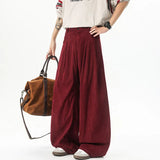 WIAOFELLAS  -  Oversized Corduroy Pants Men Fashion Black Casual Wide Leg Pants Men Streetwear Korean Loose Corduroy Suit Pants Mens Trousers