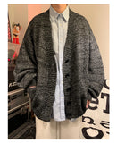 WIAOFELLAS  -  Autumn Winter New V-neck Cardigan Men's Loose Casual Knitted Sweater Trendy Daliy Simple All-match High Street Soft Coats