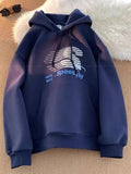 WIAOFELLAS  -  Winter Letter Graphic Printed Pullover Hoodies For Men 2025 New Hip Hop Fashion Hooded Sweatshirts High Street Fleece Y2K Hoody