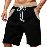 WIAOFELLAS  -  Summer Men's Casual Shorts Patchwork Drawstring Running Sports Short Pants Male Jogger High Street Straight Knee Length Shorts