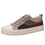 WIAOFELLAS  -  Spring Fashion Patchwork Men's Vulcanized Sneaker Low-Cut Lace-Up Canvas Shoes Man Comfortable Flat Casual Skateboard Shoes Male