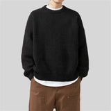 WIAOFELLAS  -  New Winter Retro Sweater Men Harajuku Knitted Solid Jumpers Oversized Streetwear Hip Hop Men Casual Warm Green Pullover Sweaters