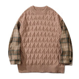 Wiaofellas Pullover Sweater Two-piece Harajuku Ugly Retro Streetwear Patchwork Men New Oversized Hip Hop Punk Knitwear Sweat Winter Clothes