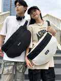 WIAOFELLAS  -  New simple mobile phone bag men's large-capacity shoulder bag fashion Messenger bag Harajuku style chest bag