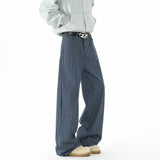 WIAOFELLAS  -  Blue Striped Jeans Men Fashion Casual Baggy Straight Jeans Men Streetwear Korean Loose Wide Leg Jeans Mens Denim Trousers S-3XL