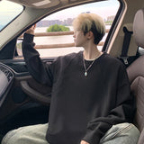 WIAOFELLAS  -  Streetwear Gray Oversized Pullover Hoodie Men Solid Warm Clothes Fashion Crewneck Sweatshirt Casual Loose Hoodies Y2K Sportswear