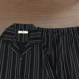 WIAOFELLAS  -  Comfy Milk Silk Loungewear Stylish Men's Fall Winter Pajama Set Striped Plaid Print Color Matching Lapel Single-breasted Long