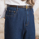 WIAOFELLAS  -  High Quality Jeans Men Dress Trouser Straight Leg Pant Naples Fashion Casual High Waist Straight Leg Jeans Men Trouser