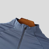 WIAOFELLAS  -  Men T Shirt Solid Color Zipper Long Sleeve Turtleneck Male Tee Tops Streetwear Workout Fashion Casual Men Clothing S-3XL