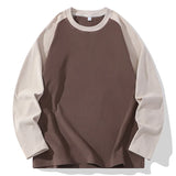 Wiaofellas  -  Autumn Spring Black White Tshirt Top Tees Classic Style Brand Fashion Clothes OverSize M-5XL O NECK Long Sleeve T Shirt Men'S