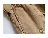 WIAOFELLAS  -  American Retro fiti Design Workwear orts Men's Casual Haome Summer Military een Loose Wide Leg Five-Quarter Pants