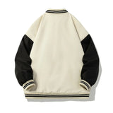 WIAOFELLAS  -  Man’s Varsity Baseball Jacket Retro Multi-coloured Bomber Jacket Preppy Style Streetwear Men Women Coat Loose Fit Outwear
