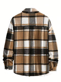 WIAOFELLAS  -  Fashionable and Elegant Lapel Checkered Men's Shirt Retro Furry Casual Long-sleeved Jacket Loose Versatile Shirt